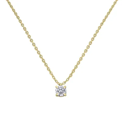 Pendentif en or jaune et diamant blanc - Certificat GIA