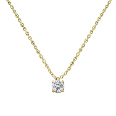 Pendentif en or jaune et diamant blanc - Certificat GIA