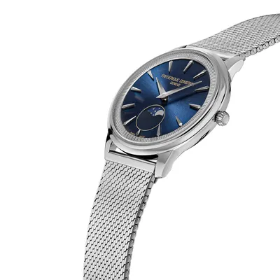 Montre CLASSICS Moneta Moonphase, Bracelet milanais, Cadran bleu soleillé