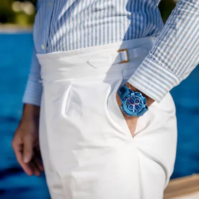 Montre Jacob & Co Epic x Chrono 44mm blue pvd titanium