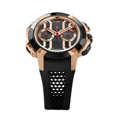 Montre Jacob & Co Epic x Chrono 44mm rose gold and black