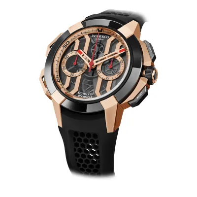 Montre Jacob & Co Epic x Chrono 44mm rose gold and black