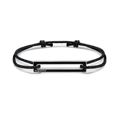 Bracelet cordon Le Gramme laqué noir le 1,7g