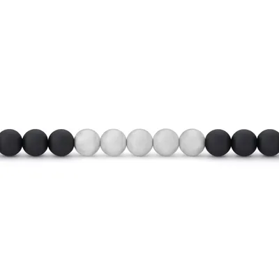 Bracelet Le Gramme Beads le 31g,  céramique noire & argent