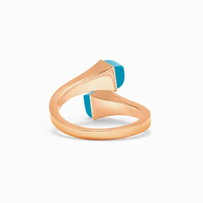 Bague Marli New York Cleo en Or Rose avec Diamants et Turquoises