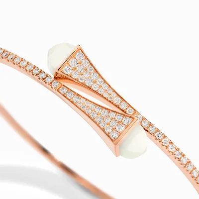 Bracelet Marli New York Cleo en Or rose avec Pierre de Lune Blanche
