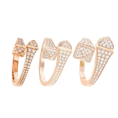 Bague Marli New York Cleo or rose, diamants