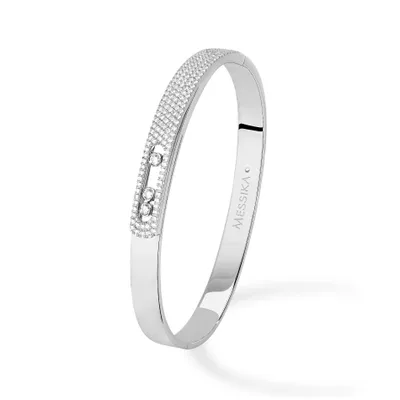 Bracelet Jonc Messika Move Noa M, or Blanc, diamants