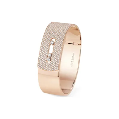 Bracelet manchette Messika Move Noa en or rose et diamants taille M