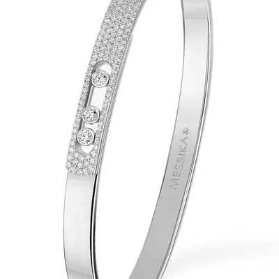 Bracelet Bangle Messika en Or Blanc Move Noa Pavé PM