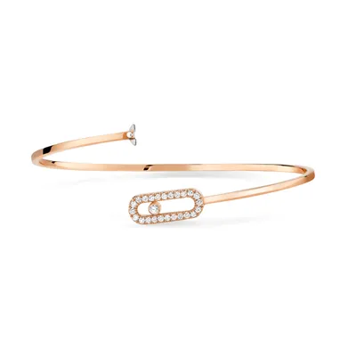 Bracelet Jonc Flex Move Uno Pavé en Or Rose et Diamant M