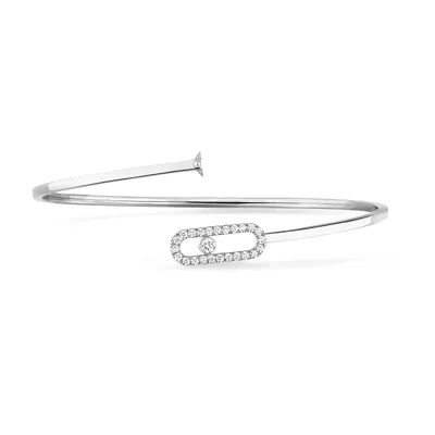Bracelet Jonc Messika Move Uno Diamant, or blanc, diamants