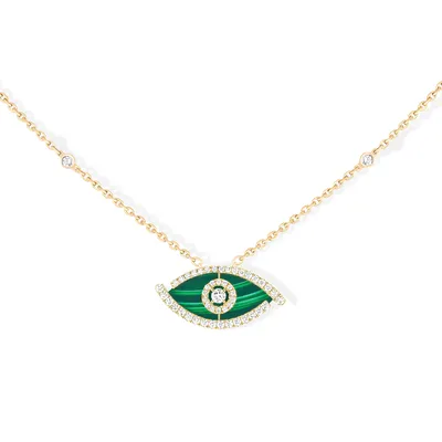 Collier Lucky Eye Or Jaune Diamants et Machite