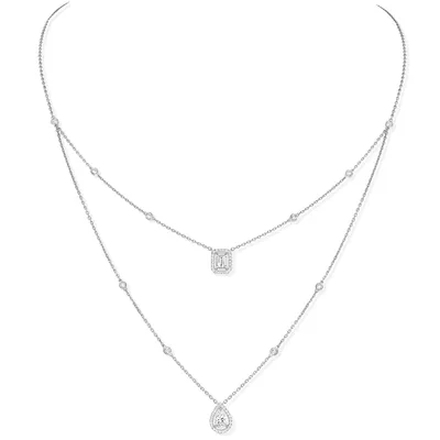 Collier 2 Rangs Messika My Twin en Or Blanc et Diamants