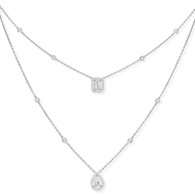 Collier 2 Rangs Messika My Twin en Or Blanc et Diamants