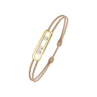 Bracelet Cordon Messika Care(s) Diamant Beige en Or Jaune