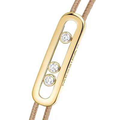 Bracelet Cordon Messika Care(s) Diamant Beige en Or Jaune