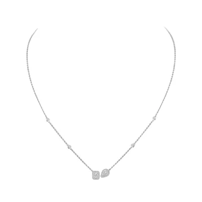 Collier Messika My Twin Toi & Moi, or blanc, diamants