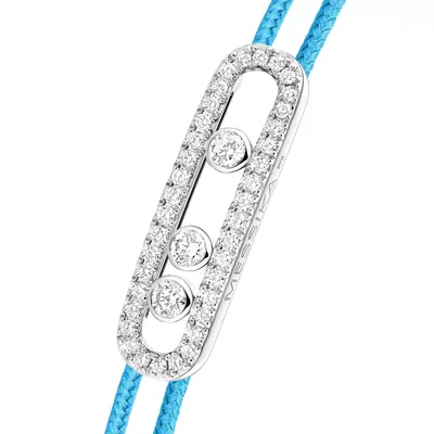 Bracelet Cordon Messika CARE(S) Bleu Pavé