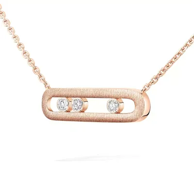 Collier Messika Move Classique Ciselé, or rose et diamants