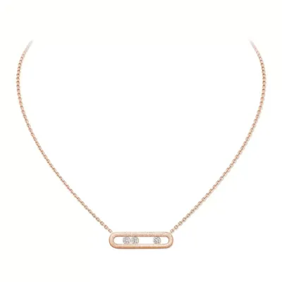 Collier Messika Move Classique Ciselé, or rose et diamants