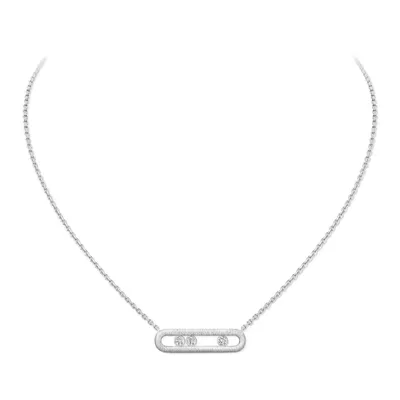 Collier Messika Move Classique Ciselé, or blanc et diamants
