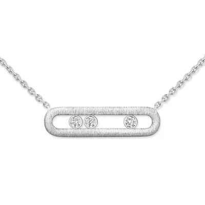 Collier Messika Move Classique Ciselé, or blanc et diamants