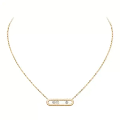 Collier Messika Move Classique Ciselé, or jaune et diamants