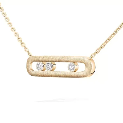 Collier Messika Move Classique Ciselé, or jaune et diamants