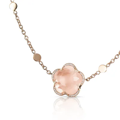 Collier Pasquale Bruni Bon Ton en Or Rose avec Quartz et Diamant