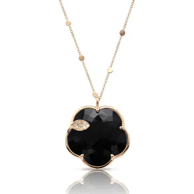 Collier Pasquale Bruni Ton Joli en Or Rose avec Onyx et Diamants