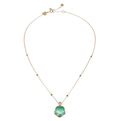 Collier Pasquale Bruni Petit Joli Lunaire en Or Rose avec Gemme Jardin Lunaire et Diamants