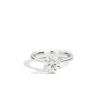 Bague Solitaire Recarlo Anniversary à six giffres en or blanc et diamant