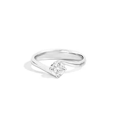 Bague Solitaire Recarlo Anniversary en or blanc et diamant