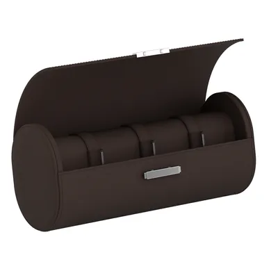 Etui pour montres POCHETTE 4 en cuir marron chocolat