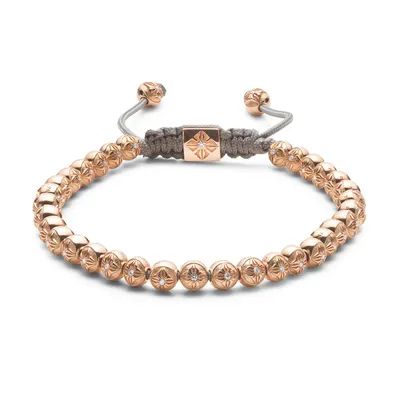 Bracelet Shamballa Jewels en or rose et diamants Cordon Pêche