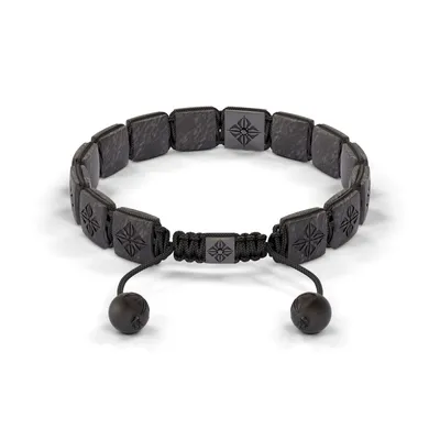 Bracelet LOCK 10mm cordon gris charbon XL