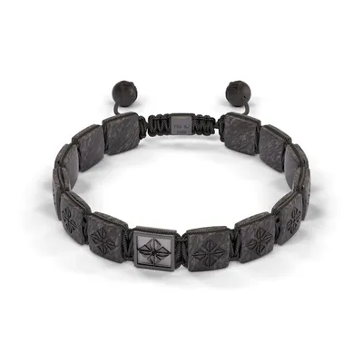 Bracelet LOCK 10mm cordon gris charbon XL