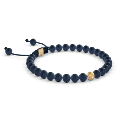 Bracelet BEADED NON-BRAIDED 6mm cordon bleu XL