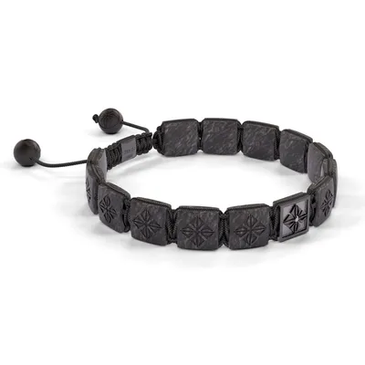 Bracelet LOCK 10mm cordon gris charbon XL