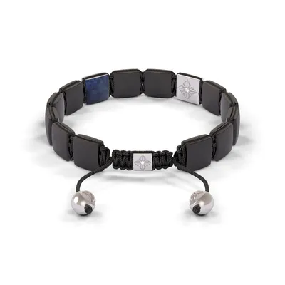 Bracelet LOCK 10mm cordon gris charbon XL