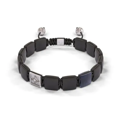 Bracelet LOCK 10mm cordon gris charbon XL