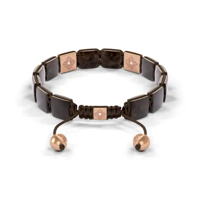 Bracelet LOCK 10mm cordon chocolat XL