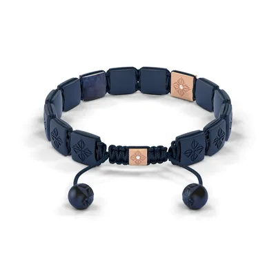 Bracelet LOCK 10mm cordon bleu XL