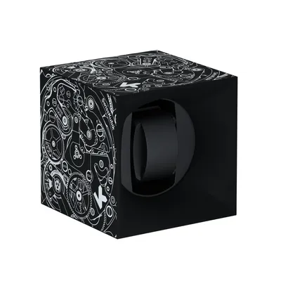 Remontoir SwissKubik 1 Montre Soft Touch Noir Mouvement Blanc