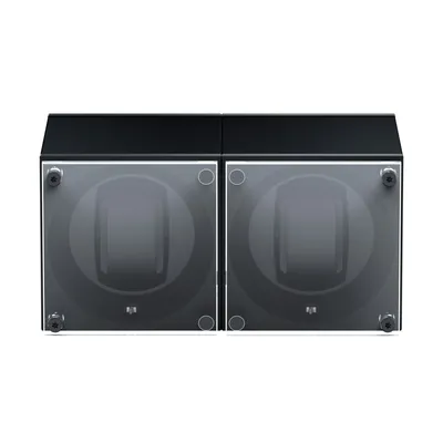 Remontoir SwissKubik 2 Montres Aluminium Noir Masterbox avec 2 Vitre protectrice simple
