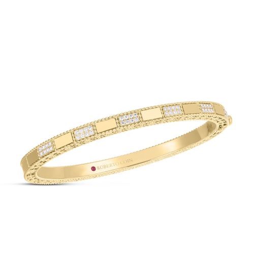 Bracelet Roberto Coin Mosaic en or jaune et diamants alternés