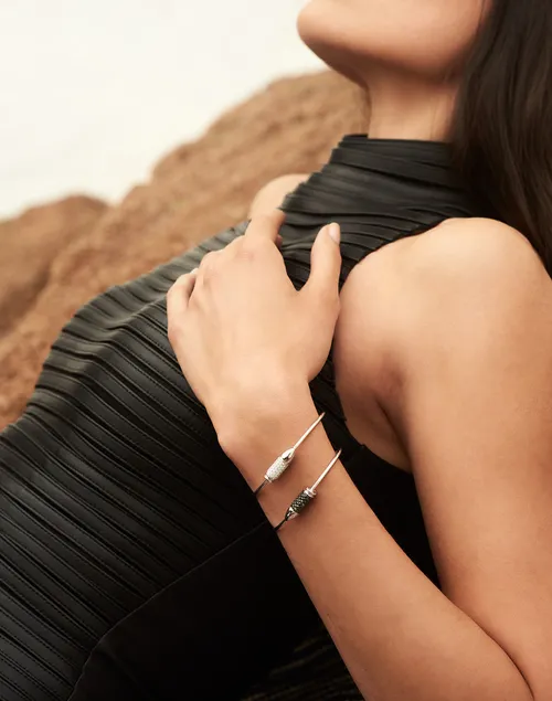 Bracelet Flex fermé BANG BANG or blanc full pavé diamants blancs - AKILLIS