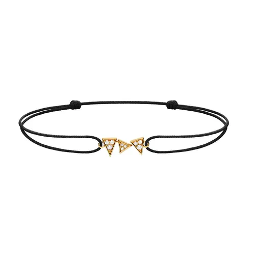 Bracelet Cordon CAPTURE ME Or jaune 3 triangles full serti diamants blancs - AKILLIS