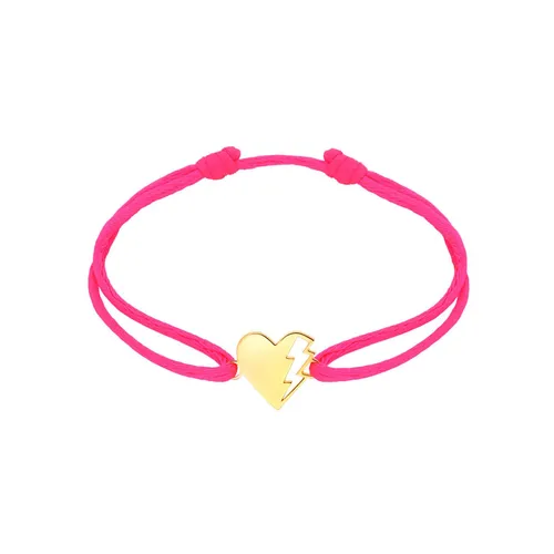 Bracelet Cordon rose Coeur LOVETAG or jaune EDITION SPECIALE OCTOBRE ROSE - AKILLIS